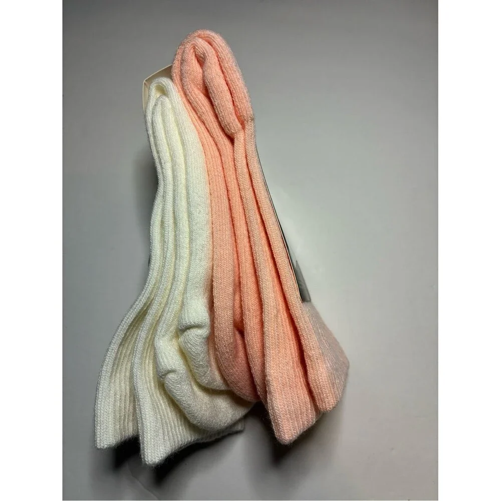 Jordan 2-Pack White Cushioned Crew Socks with pink Embroidery youth 5Y-7Y new